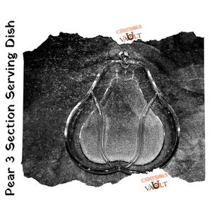 EUC ~ Large Vintage Pear Shaped 3 Section Clear Glass Serving Dish